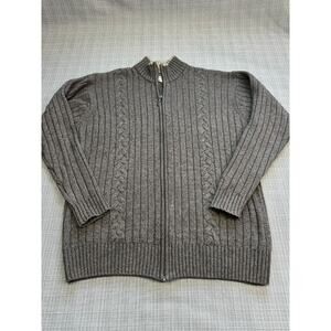 Columbia XCO Sweater Jacket‎ Mens XL Cable Knit Taupe Wool Blend Cabin Grandpa